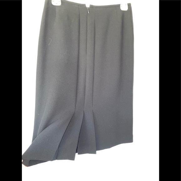 WOMENS STRAIGHT LINE BLACK SKIRT SIZE 2 LINED PLEATED ZIPPER HOOK & EYE - Picture 3 of 10